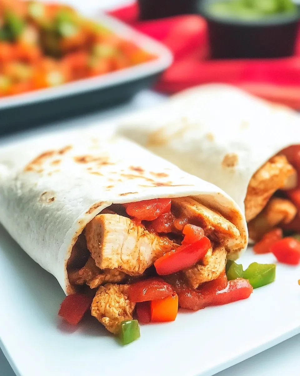 Homemade Baked Chicken Fajita Burritos recipe photo