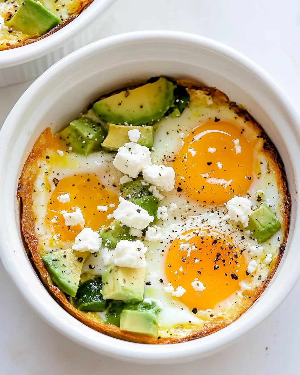 Easy Baked Eggs with Avocado and Feta image
