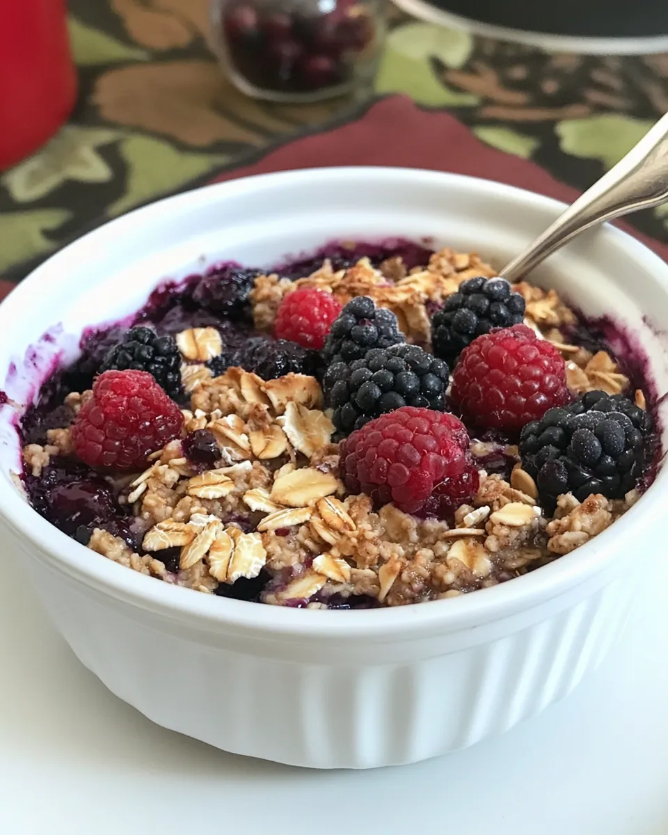 Easy Baked Oatmeal Gluten-Free with Mixed Berries image