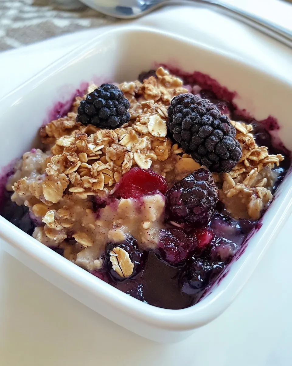 Healthy Baked Oatmeal Gluten-Free with Mixed Berries shot