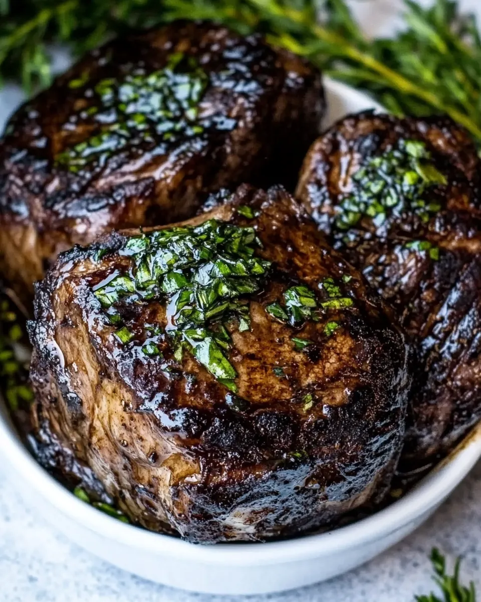 Savory Balsamic Soy Rib-Eye Steaks shot