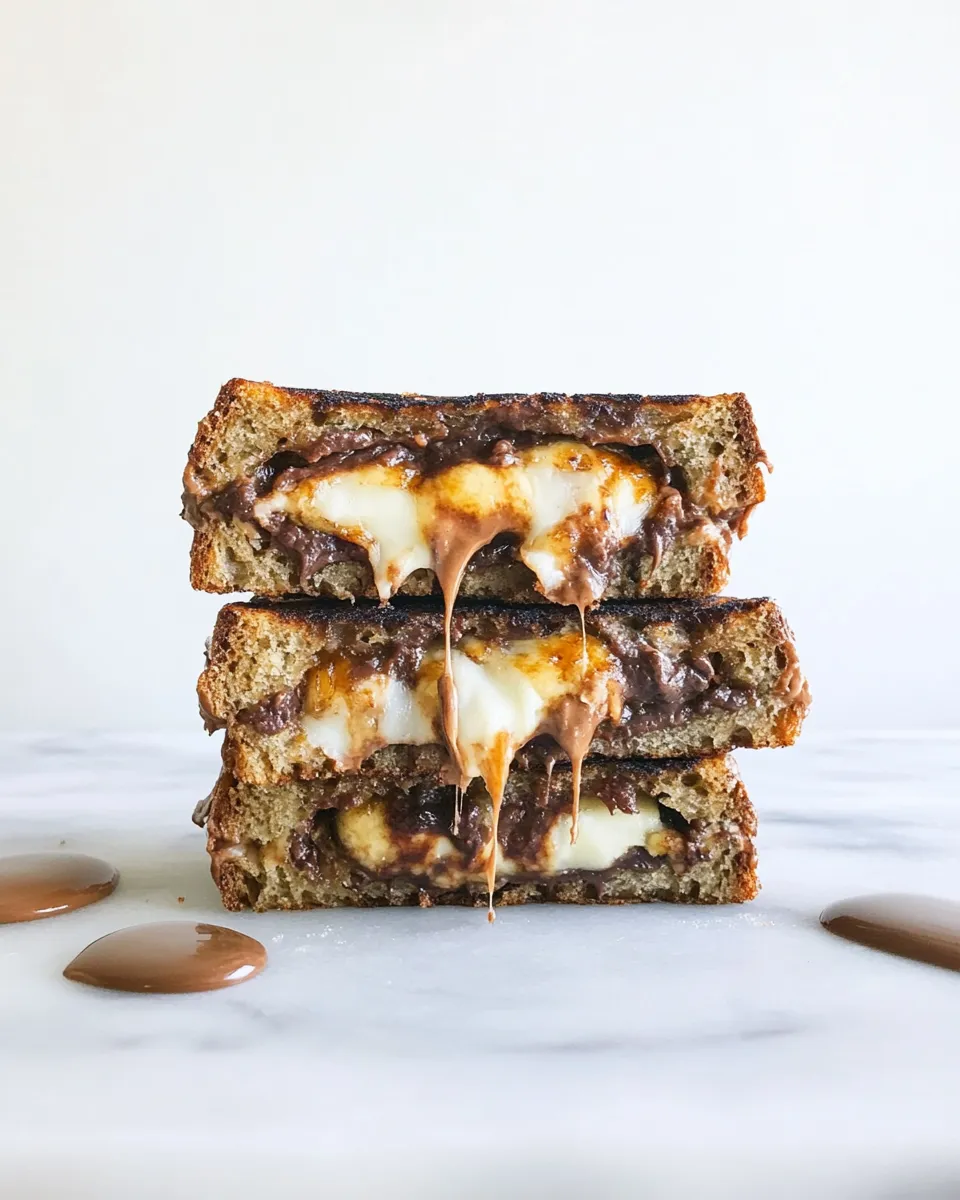 Simple Banana Bread, Brie and Chocolate Grilled Cheese. recipe image