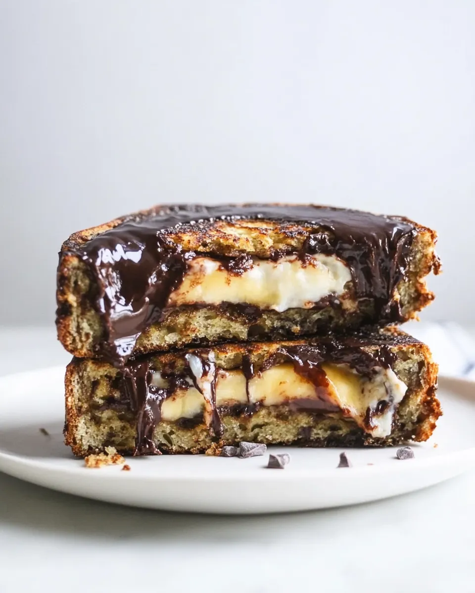 Easy Banana Bread, Brie and Chocolate Grilled Cheese. dish image