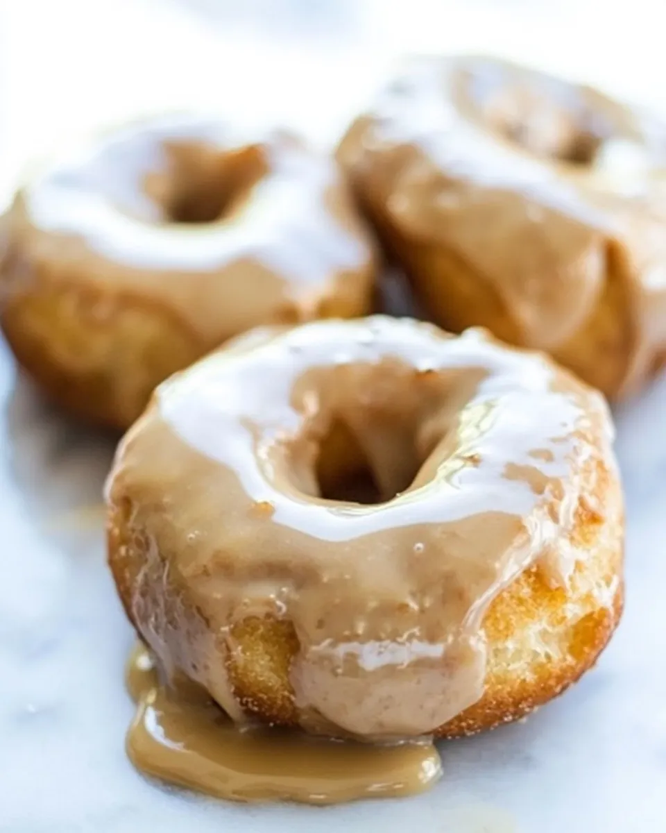 Delicious Banana Bread Donuts with Browned Butter Caramel Glaze image