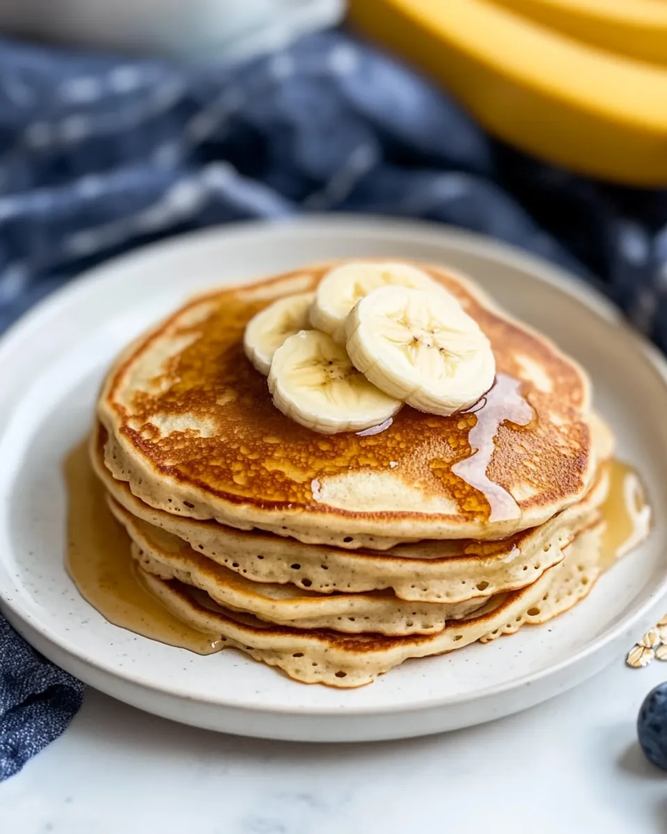 Homemade Banana Oat Blender Pancakes recipe photo