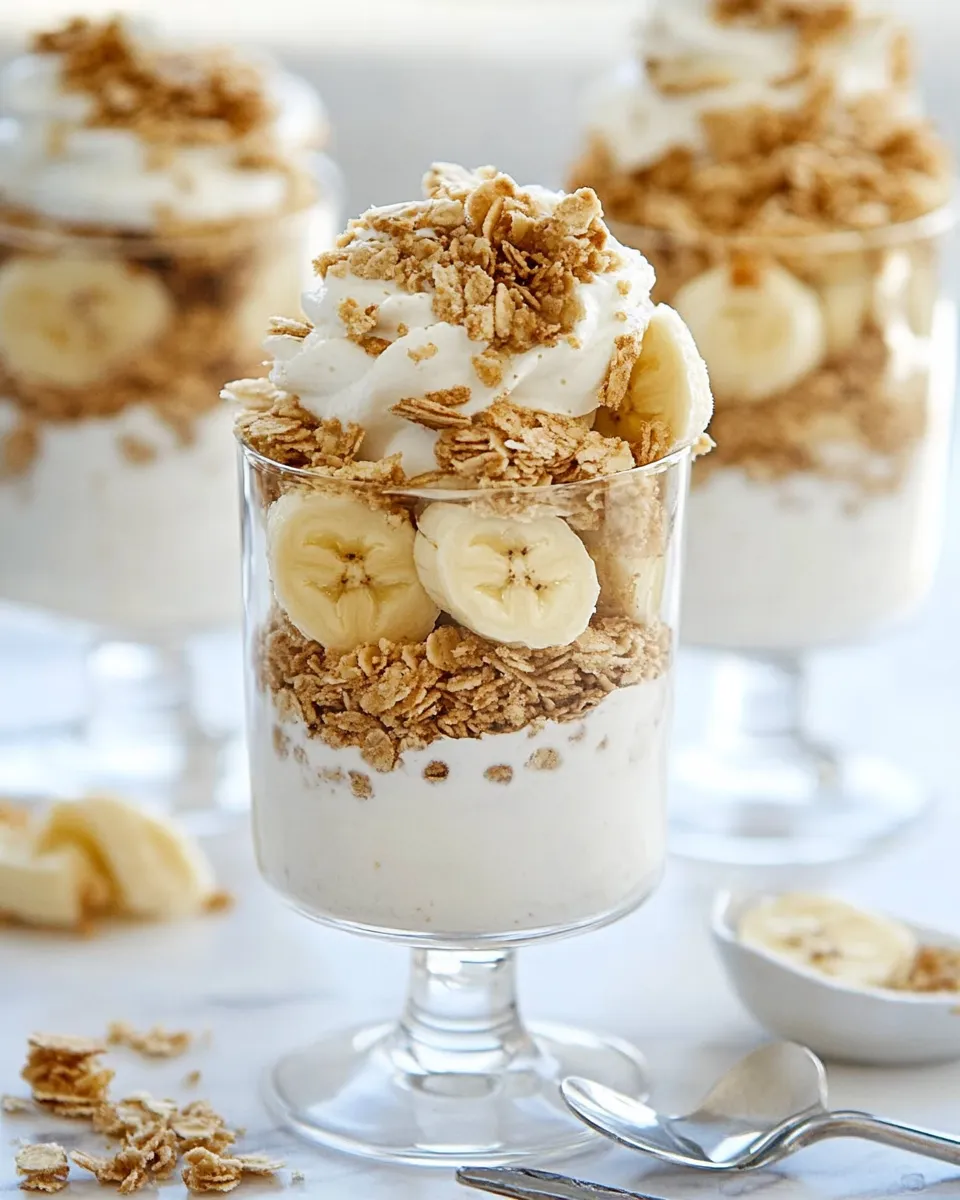 Delicious Banana Pudding Breakfast Parfaits shot