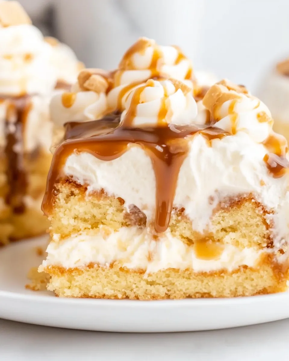 Delicious Banoffee Poke Cake shot