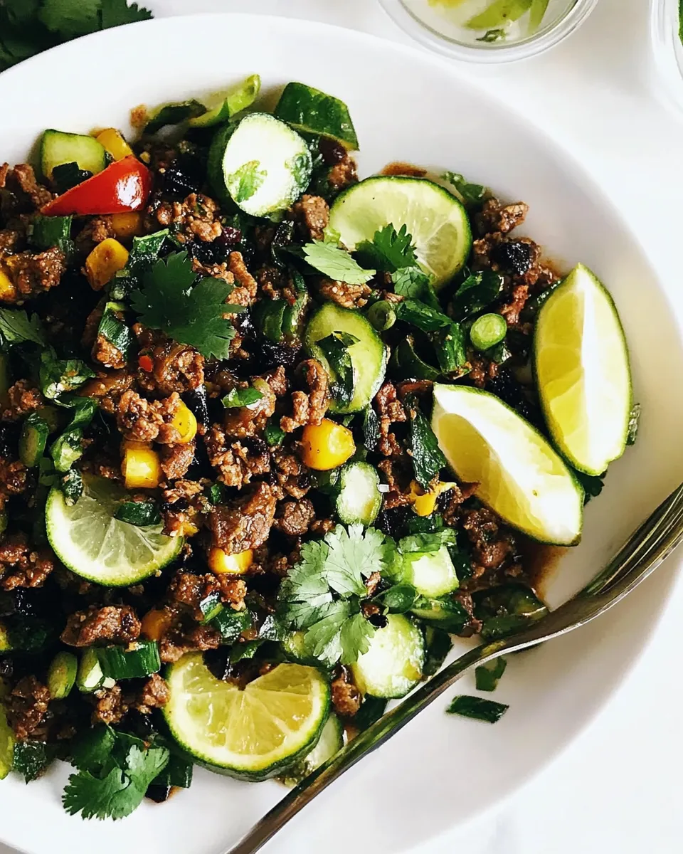 Delicious Beef Larb shot