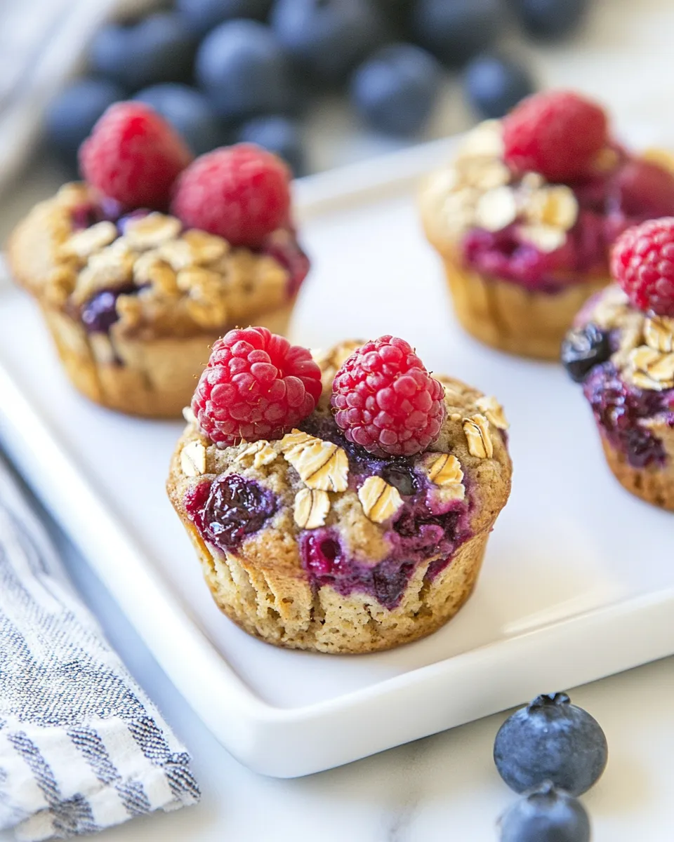 Homemade Berry Baked Oatmeal Muffins photo