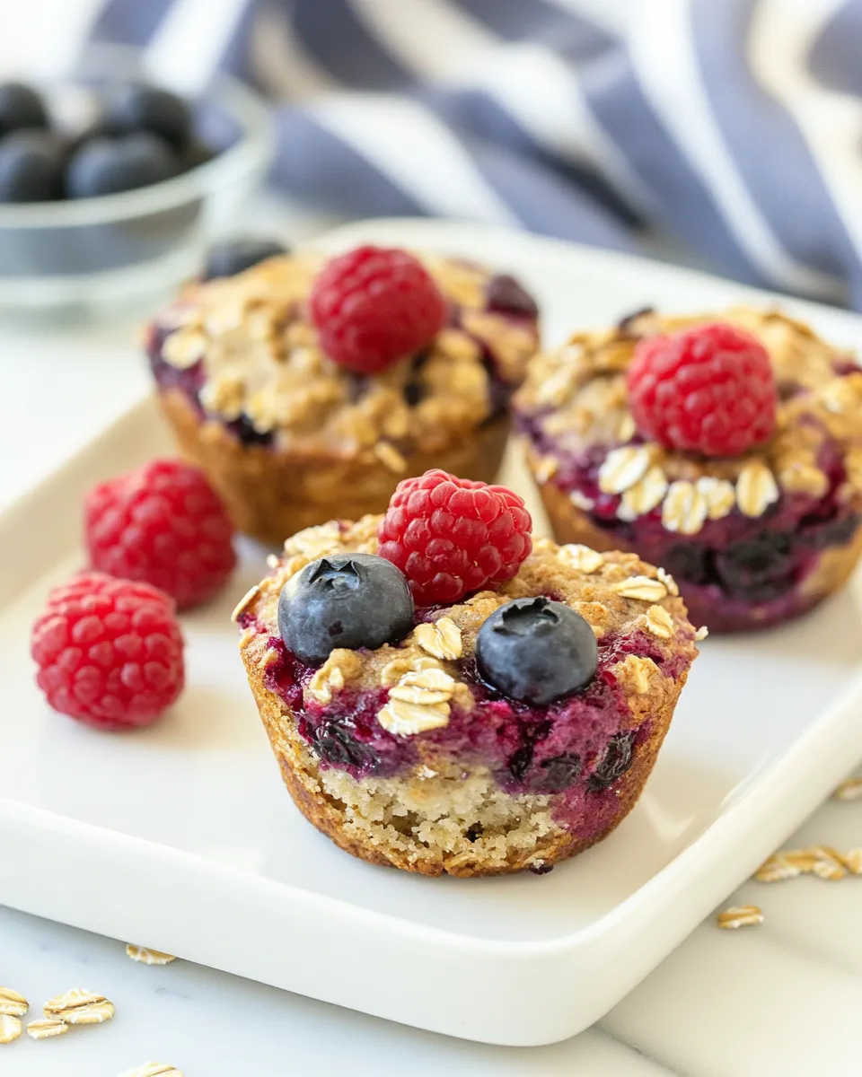 Delicious Berry Baked Oatmeal Muffins image