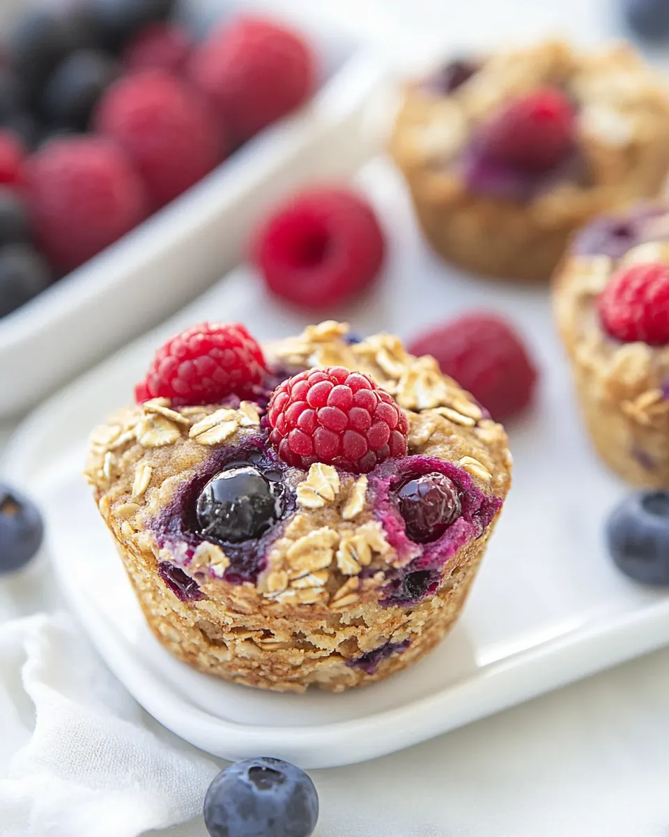 Easy Berry Baked Oatmeal Muffins recipe photo