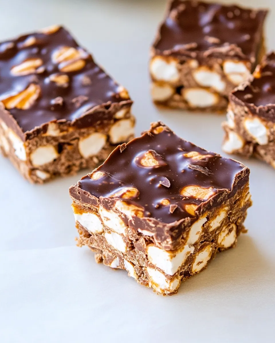 Easy Biscoff Marshmallow Chocolate Bars recipe photo