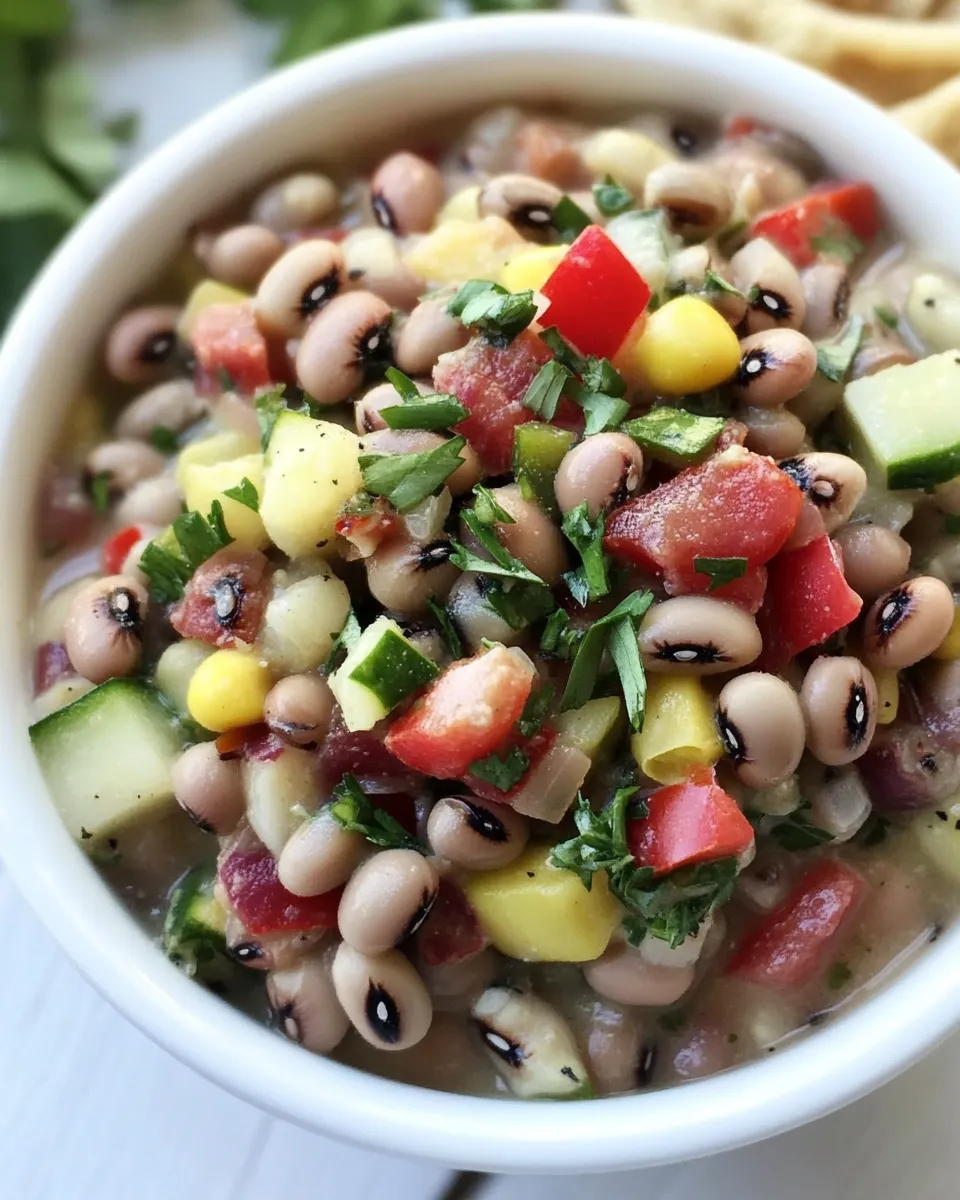 Delicious Black-eyed Pea Dip shot