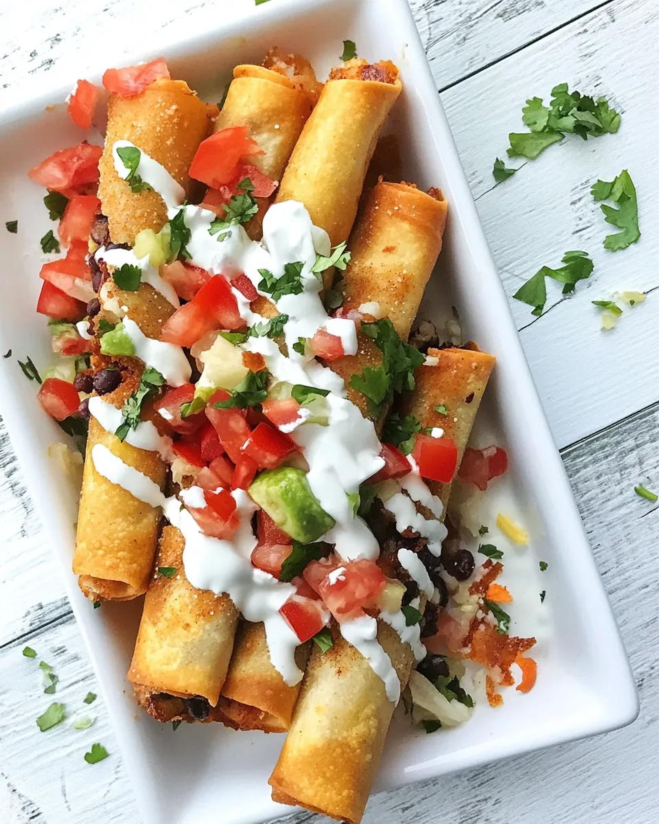 Tasty Black Bean Cheese Taquitos shot