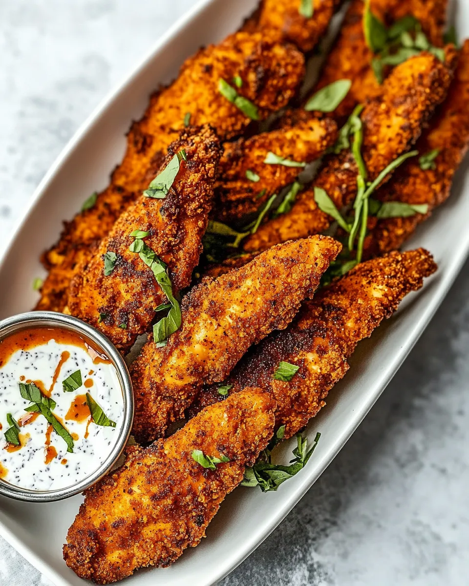 Perfect Black Pepper Rub Chicken Fingers with Greek Yogurt Ranch. image
