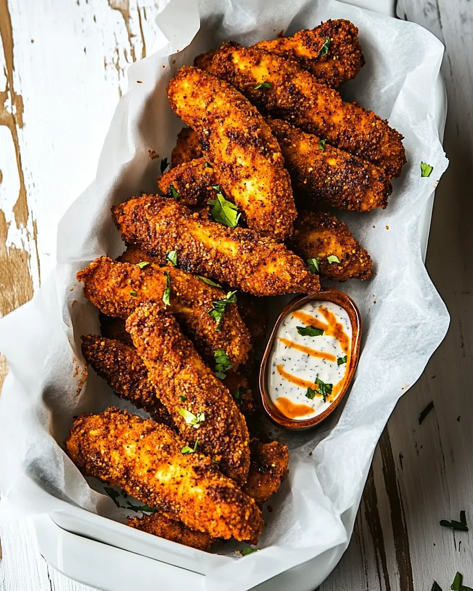 Amazing Black Pepper Rub Chicken Fingers with Greek Yogurt Ranch. image