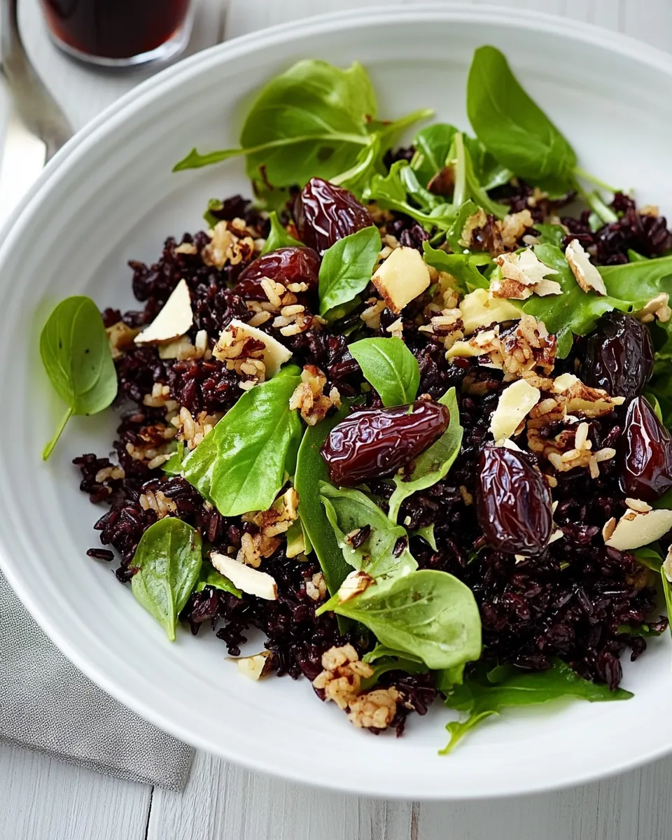 Delicious Black Rice & Date Salad with Balsamic Vinaigrette image