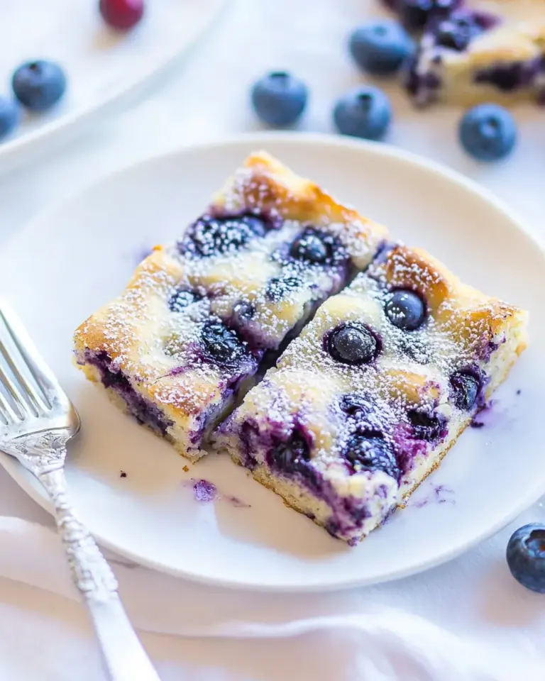 Homemade Blueberry Pancake Breakfast Squares photo