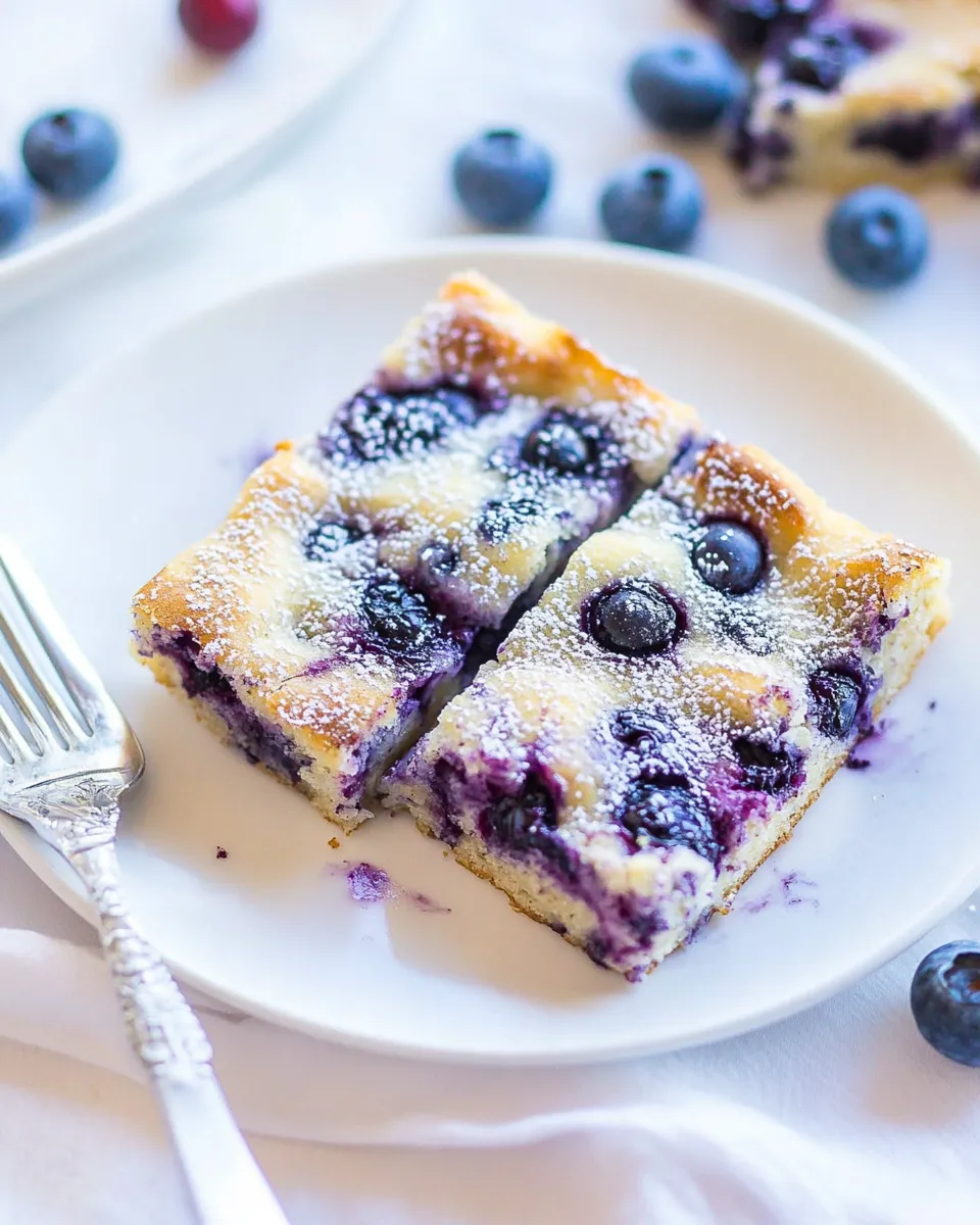 Homemade Blueberry Pancake Breakfast Squares photo