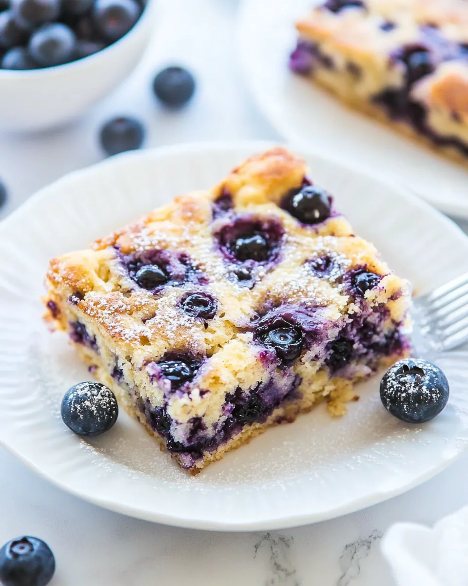 Delicious Blueberry Pancake Breakfast Squares shot