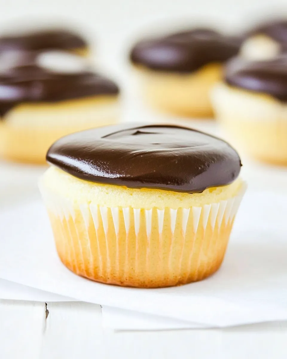 Homemade Boston Cream Cupcakes photo