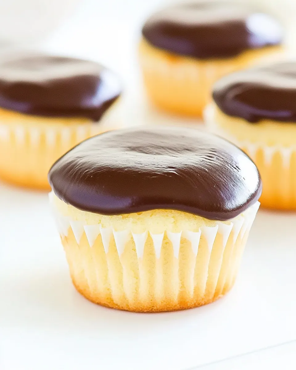 Easy Boston Cream Cupcakes recipe photo