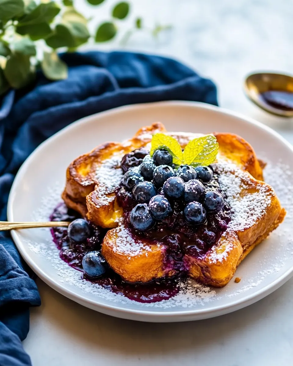 Easy Brioche French Toast with Blueberry Compote recipe photo