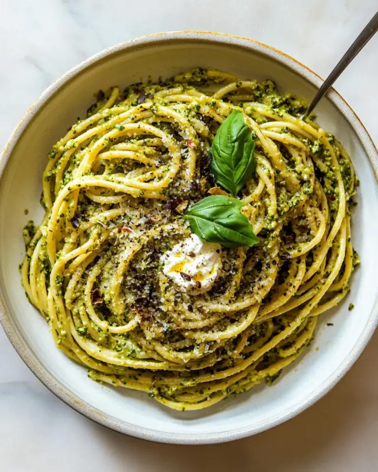 Tasty Broccoli Pesto Pasta with Whipped Ricotta. picture