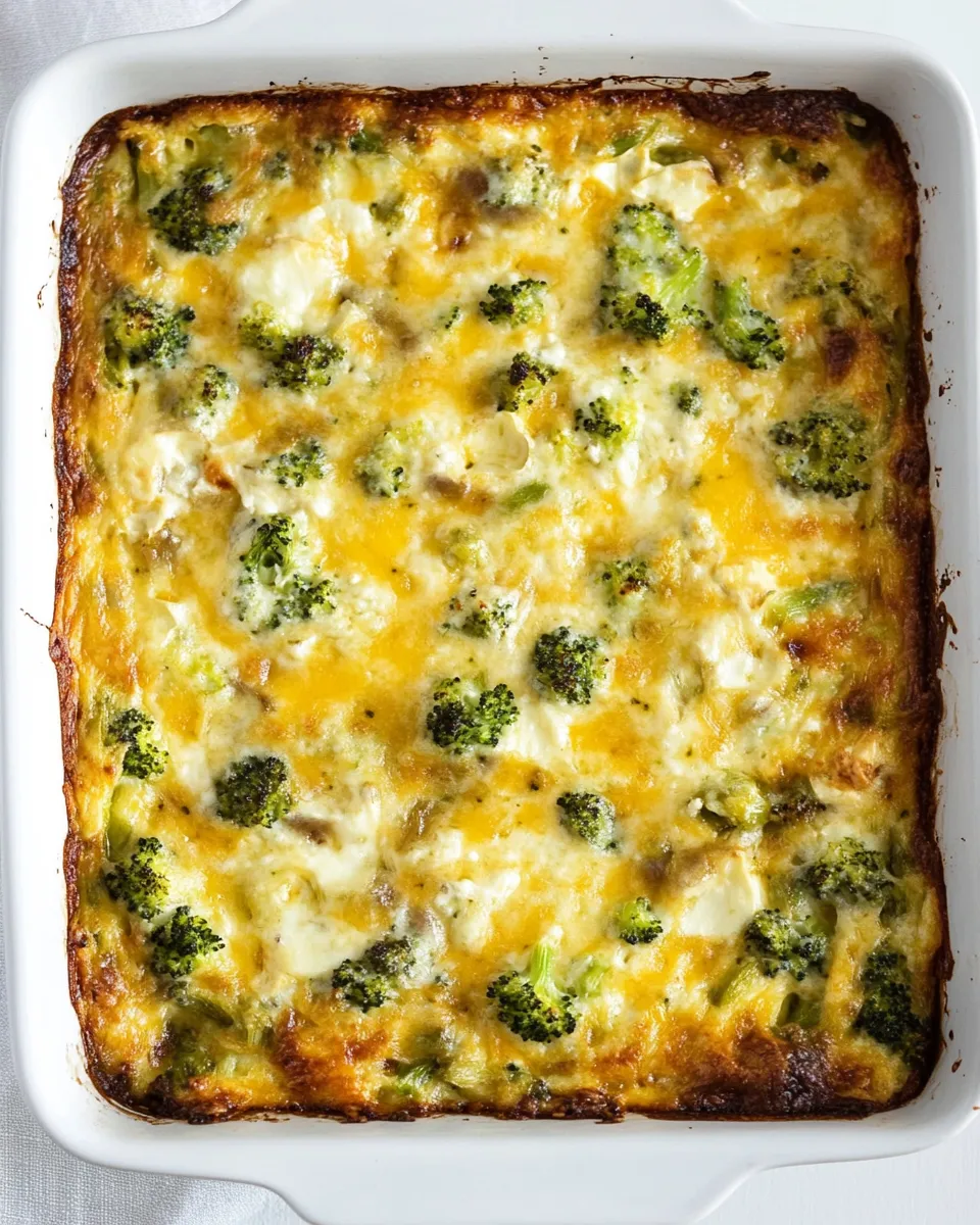 Homemade Broccoli and Three Cheese Keto Breakfast Casserole photo