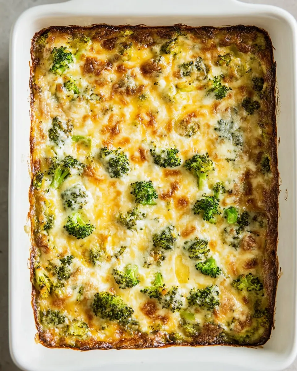 Quick Broccoli and Three Cheese Keto Breakfast Casserole shot