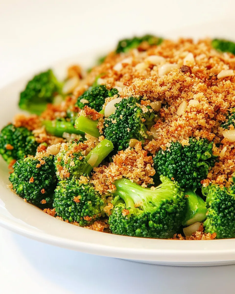 Savory Broccoli with Toasted Garlic Crumbs shot