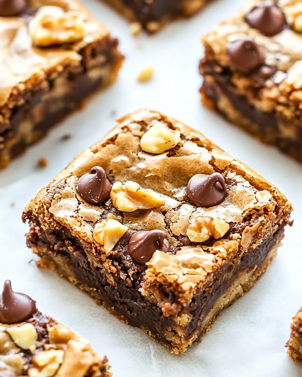 Easy Brown Butter Walnut Chocolate Chip Blondies recipe photo
