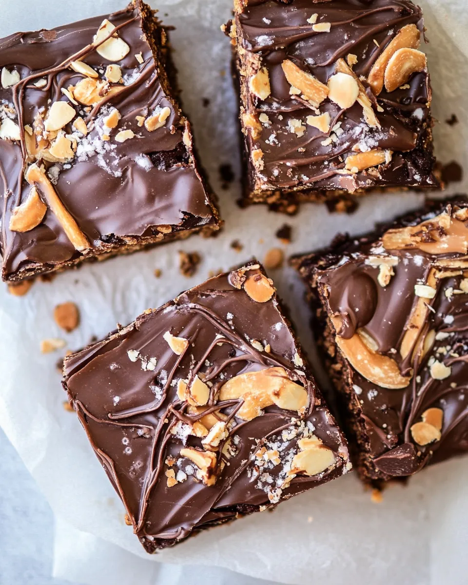 Easy Buckeye Crunch Bars. shot