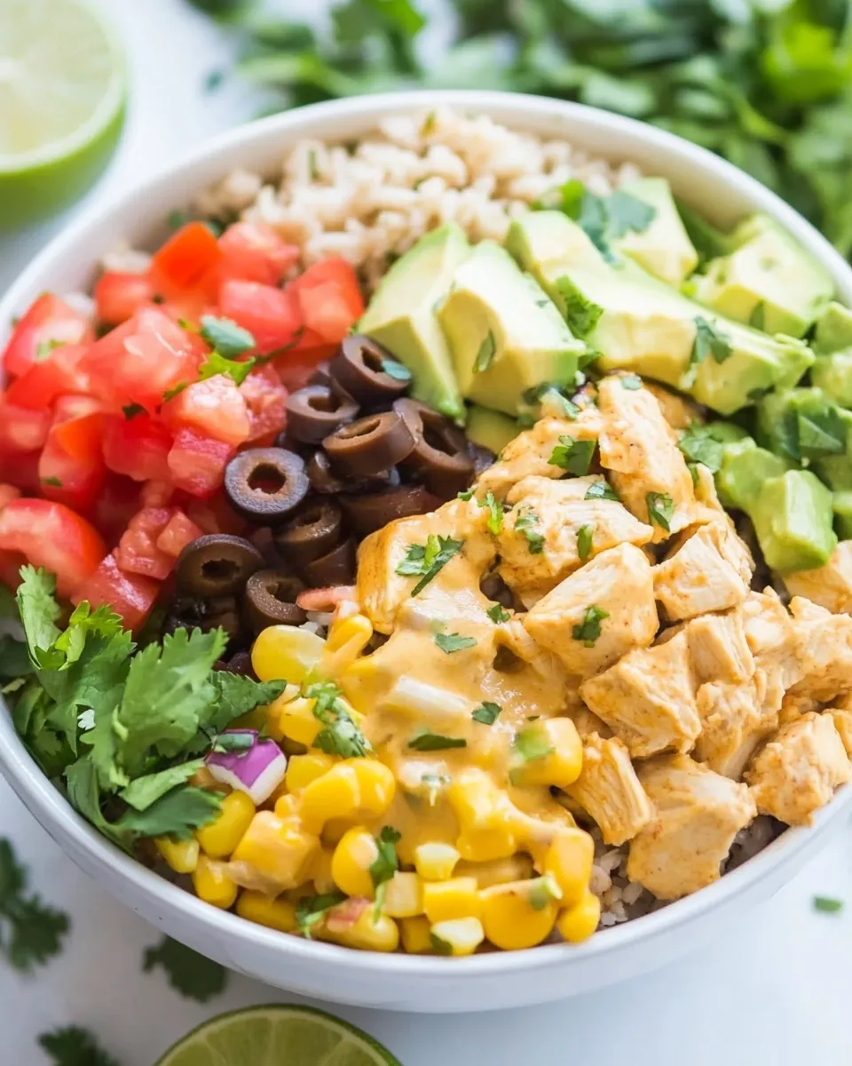 Quick Buffalo Chicken Burrito Bowls shot