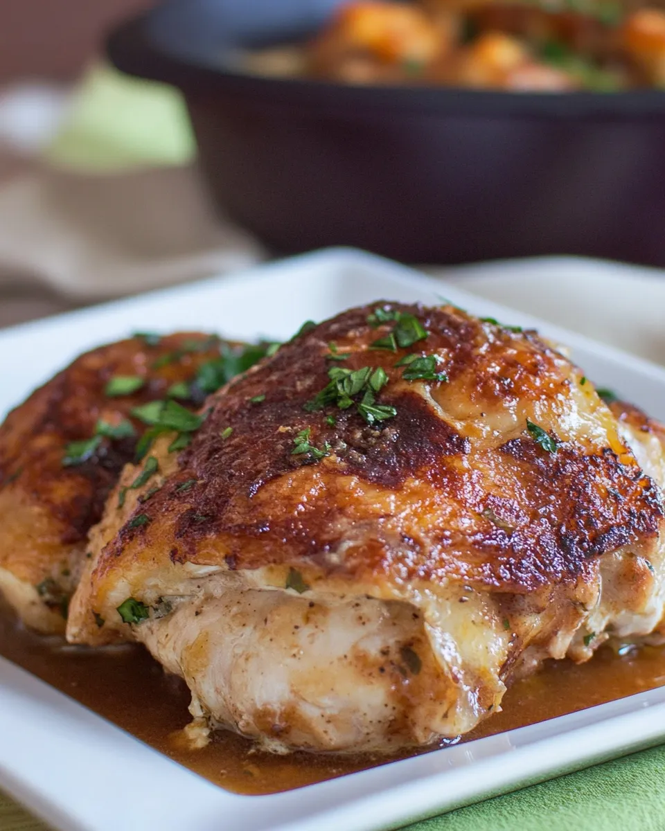 Delicious Caesar Chicken Thighs shot