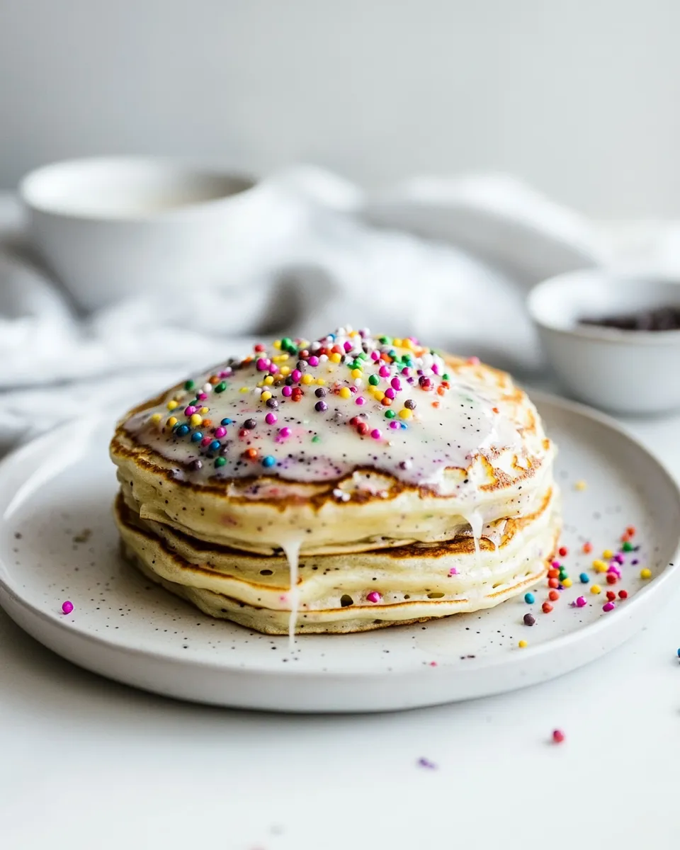 Quick Cake Batter Pancakes. food shot