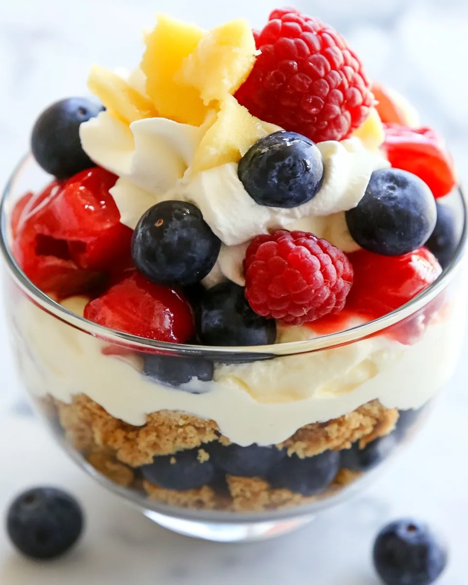 Tasty Captain America: Civil War Cheesecake Parfaits shot