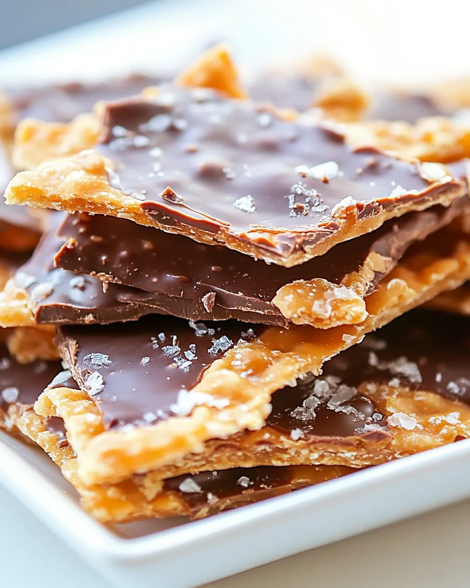 Delicious Caramelized Matzoh Crunch with Chocolate shot