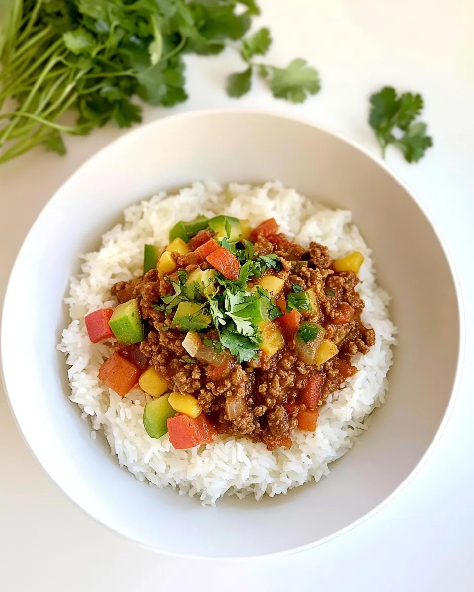Quick Carne Molida (Ground Beef with Vegetables) food shot