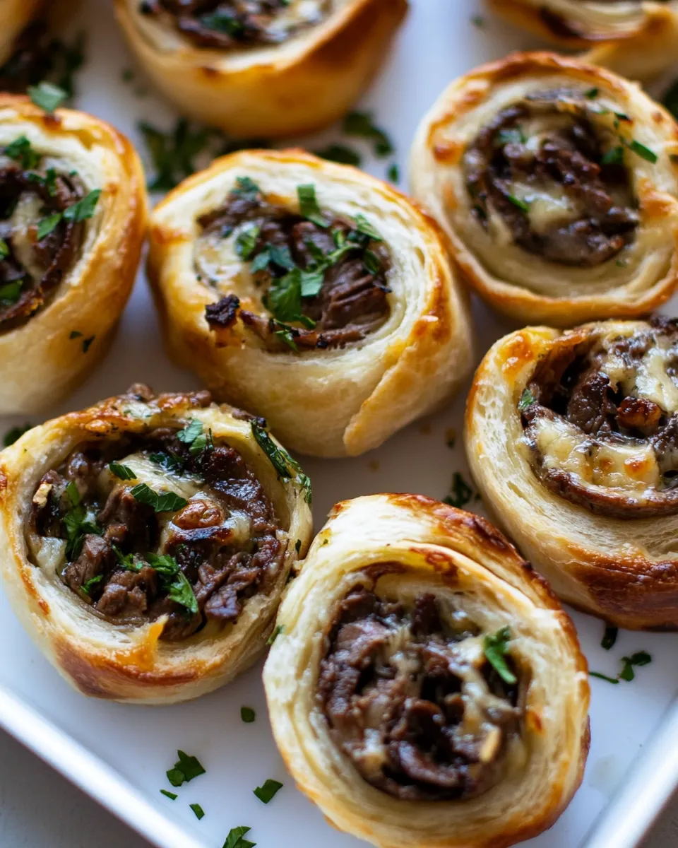 Easy Cheese Steak Pinwheels recipe photo