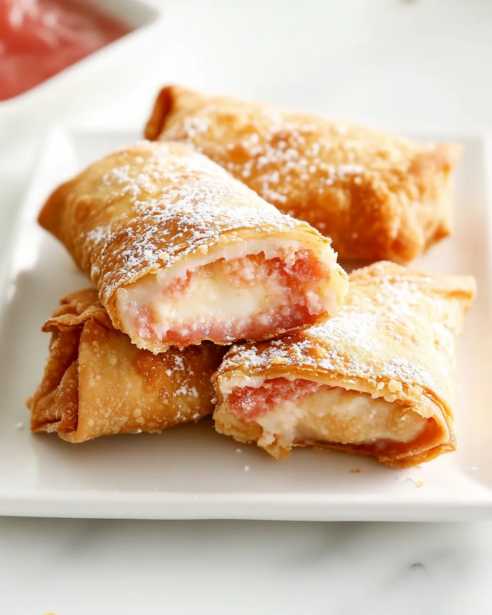 Delicious Cheesecake Egg Rolls shot