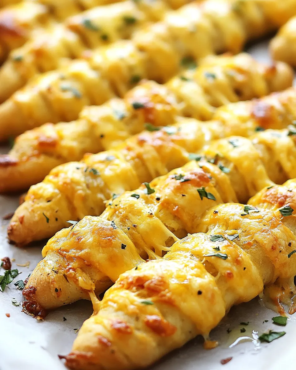 Easy Cheesy Cheddar Garlic Breadsticks shot