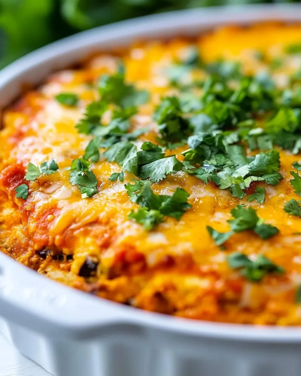 Delicious Cheesy Chicken Enchilada Bake image