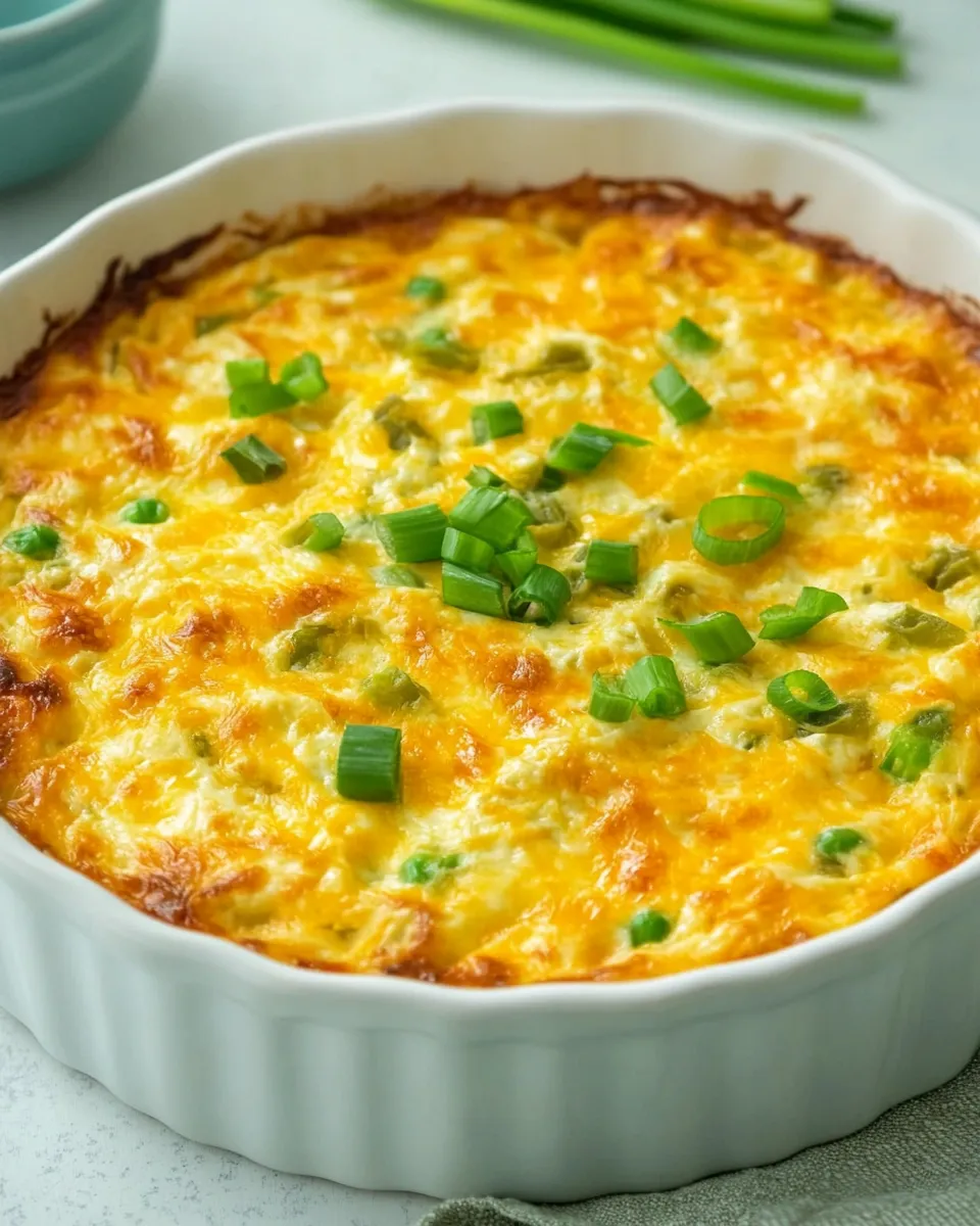 Savory Cheesy Green Chile Breakfast Casserole dish photo