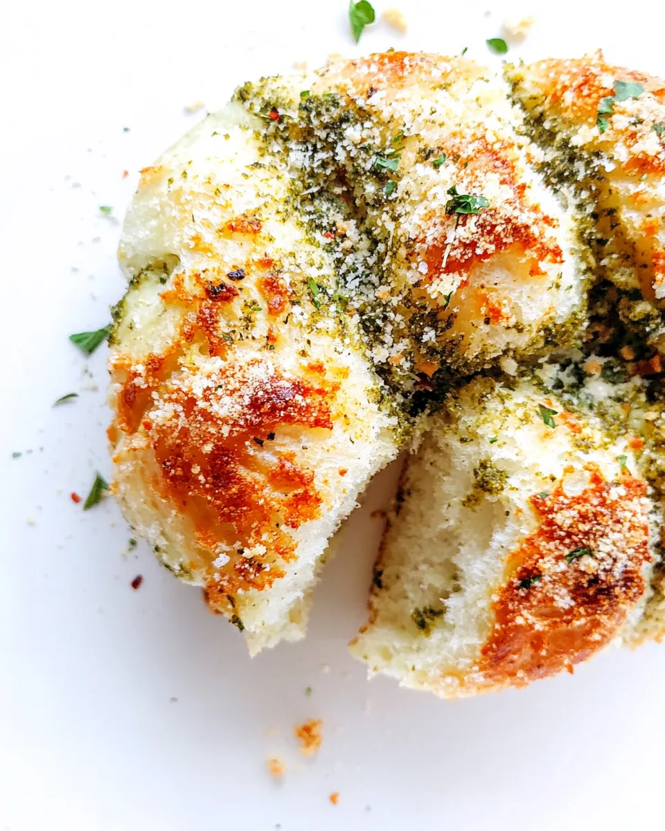 Classic Cheesy Pesto Pull-Apart Bread. dish image