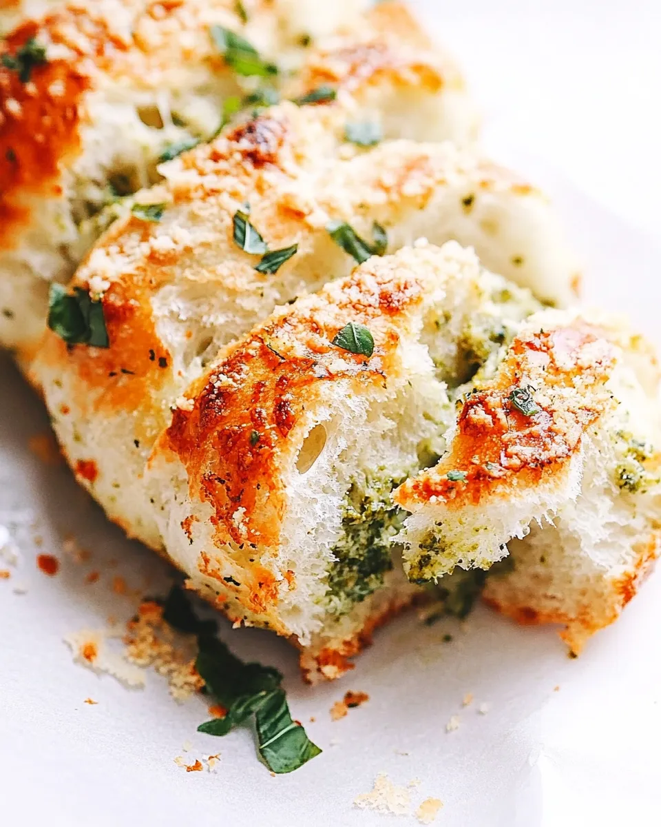 Fresh Cheesy Pesto Pull-Apart Bread. recipe image