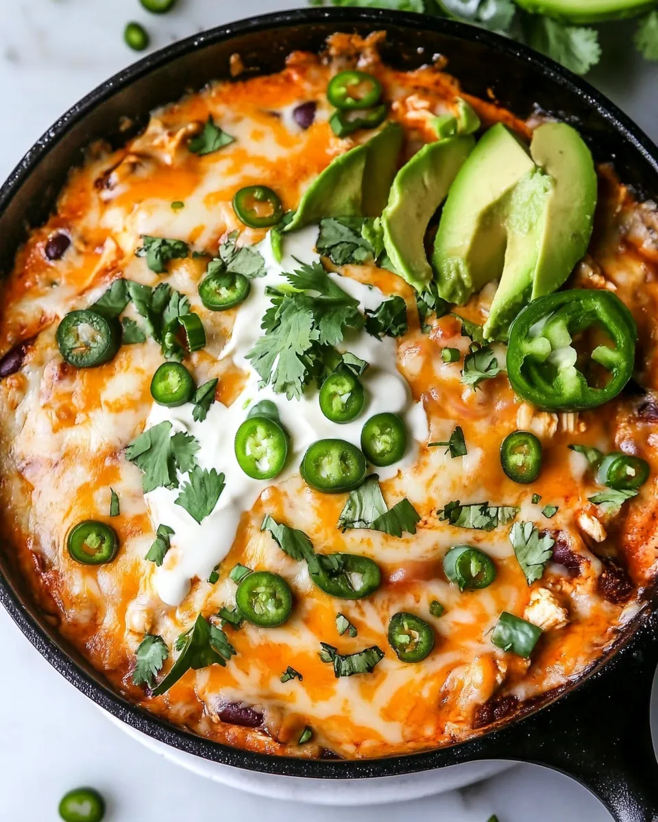Delicious Cheesy Rotisserie Chicken Enchilada Skillet recipe photo