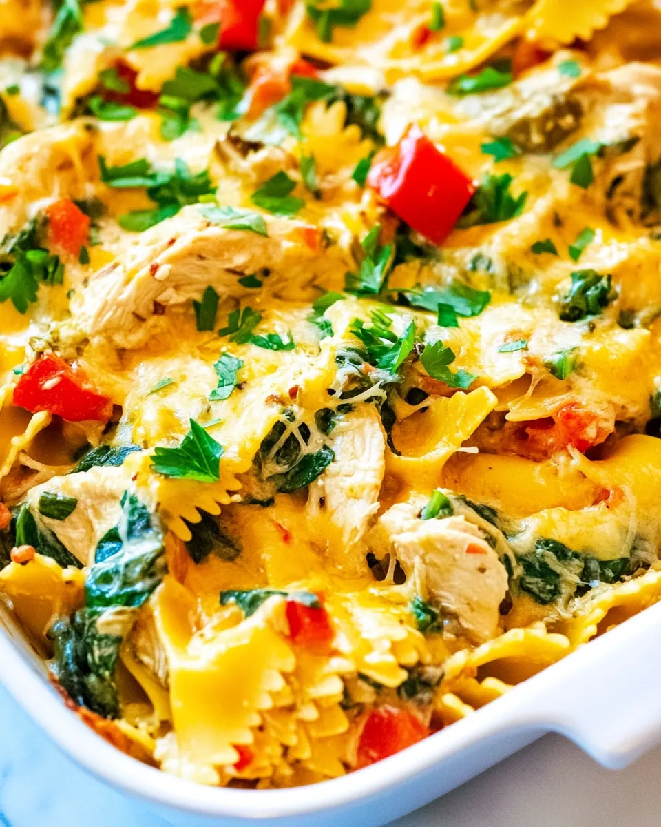 Quick Cheesy Spinach and Artichoke Chicken Pasta recipe photo