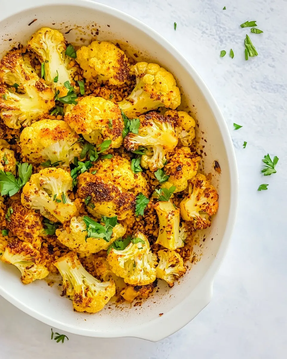 Tasty Cheesy Vegan Roasted Cauliflower shot