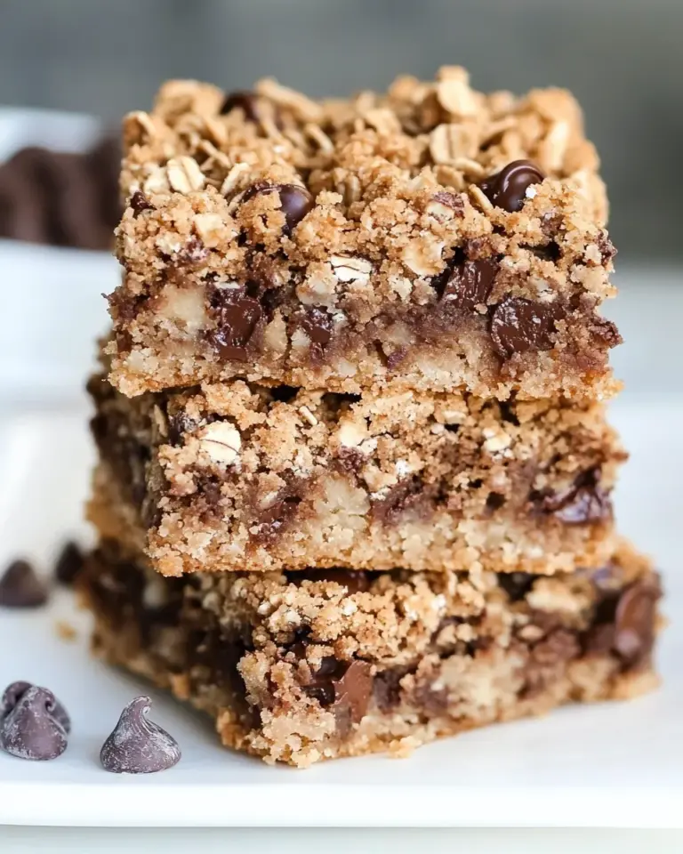 Quick Chewy Chocolate Chip Blondies with Oatmeal Cookie Streusel. recipe photo